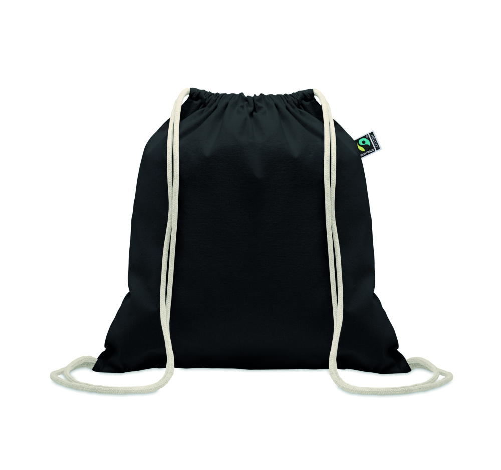 Logo trade promotional gifts picture of: Drawstring bag Fairtrade 180gr