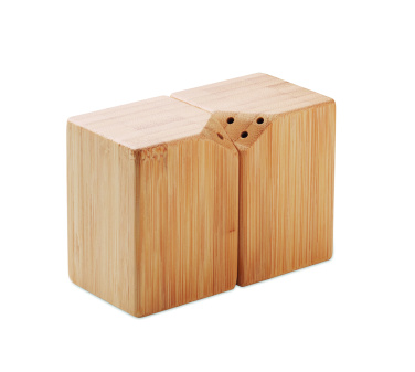 Logo trade business gift photo of: Bamboo salt & pepper set