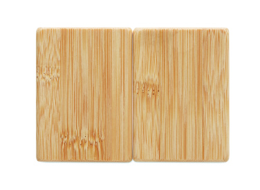 Logo trade promotional giveaways image of: Bamboo salt & pepper set