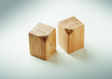 Logo trade business gift photo of: Bamboo salt & pepper set