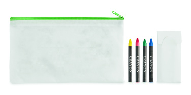 Logo trade promotional giveaways picture of: Pencil case with 4 crayons