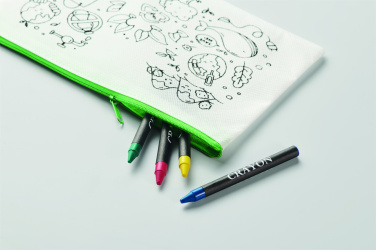 Logo trade promotional gifts picture of: Pencil case with 4 crayons