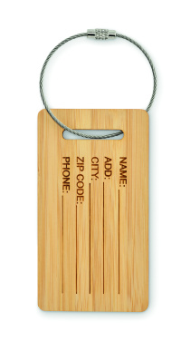 Logo trade promotional gifts picture of: Bamboo luggage tag