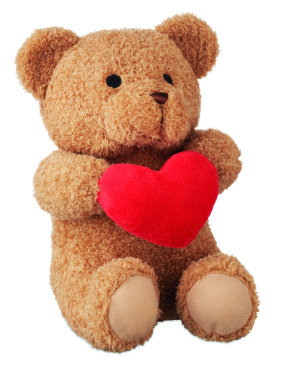 Logo trade promotional products image of: Teddy bear with heart 23cm