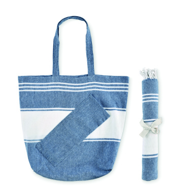 Logo trade promotional products image of: Beach bag with hammam towel