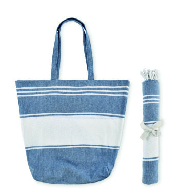 Logo trade promotional merchandise picture of: Beach bag with hammam towel