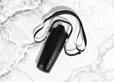 Logotrade advertising products photo of: Avira Ayala RCS re-steel duosip lockable crossbody tumbler