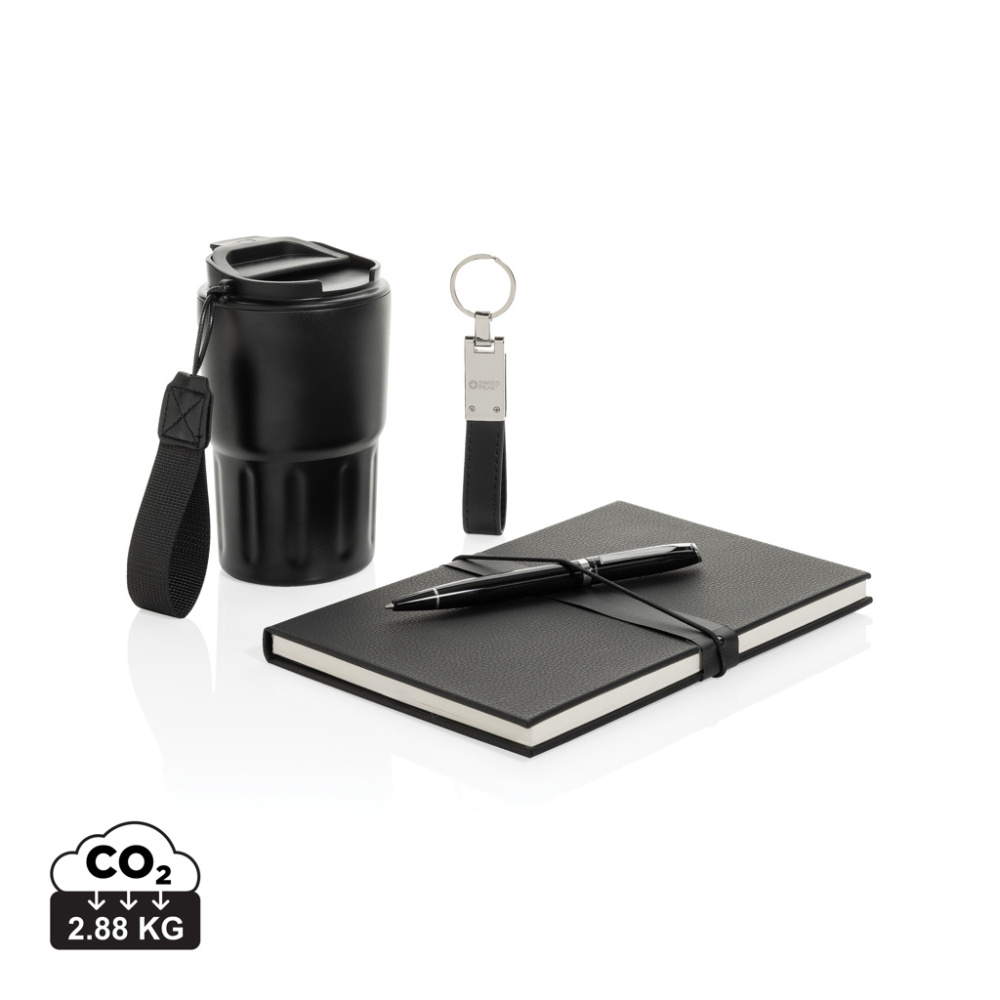 Logo trade corporate gift photo of: Swiss Peak RCS certified deluxe business gift set w/ tumbler