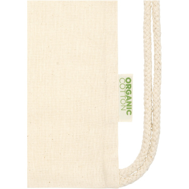 Logotrade promotional gift image of: Odisha 100 g/m² OCS organic drawstring bag 5L