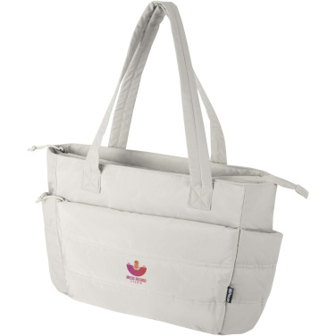 Logo trade promotional merchandise picture of: Puffer 15.6" GRS recycled laptop tote bag 18L