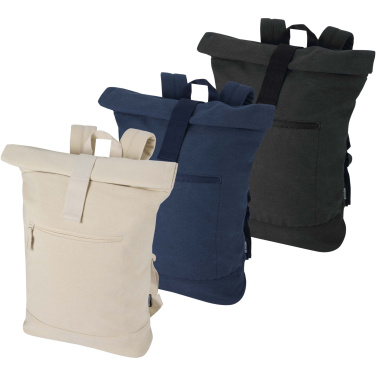 Logo trade corporate gifts picture of: Recanvas 14” GRS recycled rolltop backpack 16L