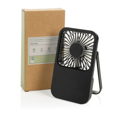 Logotrade promotional merchandise picture of: Aervina RCS recycled plastic re-chargeable desk fan