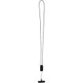 Anser recycled plastic smartphone lanyard with 27W 5-in-1 built-in cable, Black