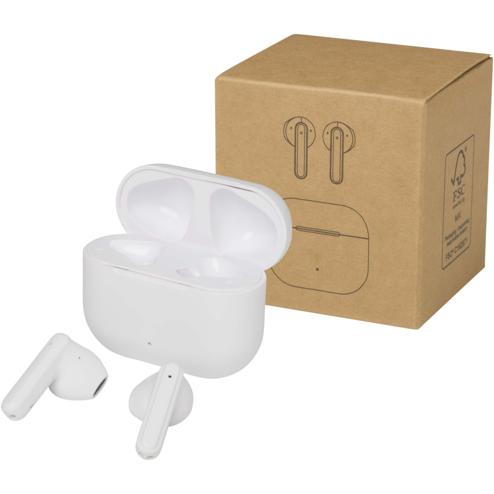 Logo trade promotional gift photo of: Altais recycled plastic True Wireless Bluetooth® headset