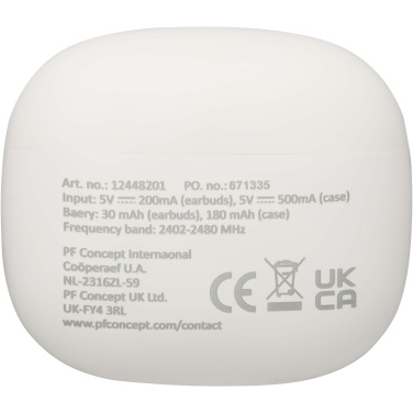 Logo trade advertising product photo of: Alterf recycled plastic True Wireless Bluetooth® headset with silicone eartips