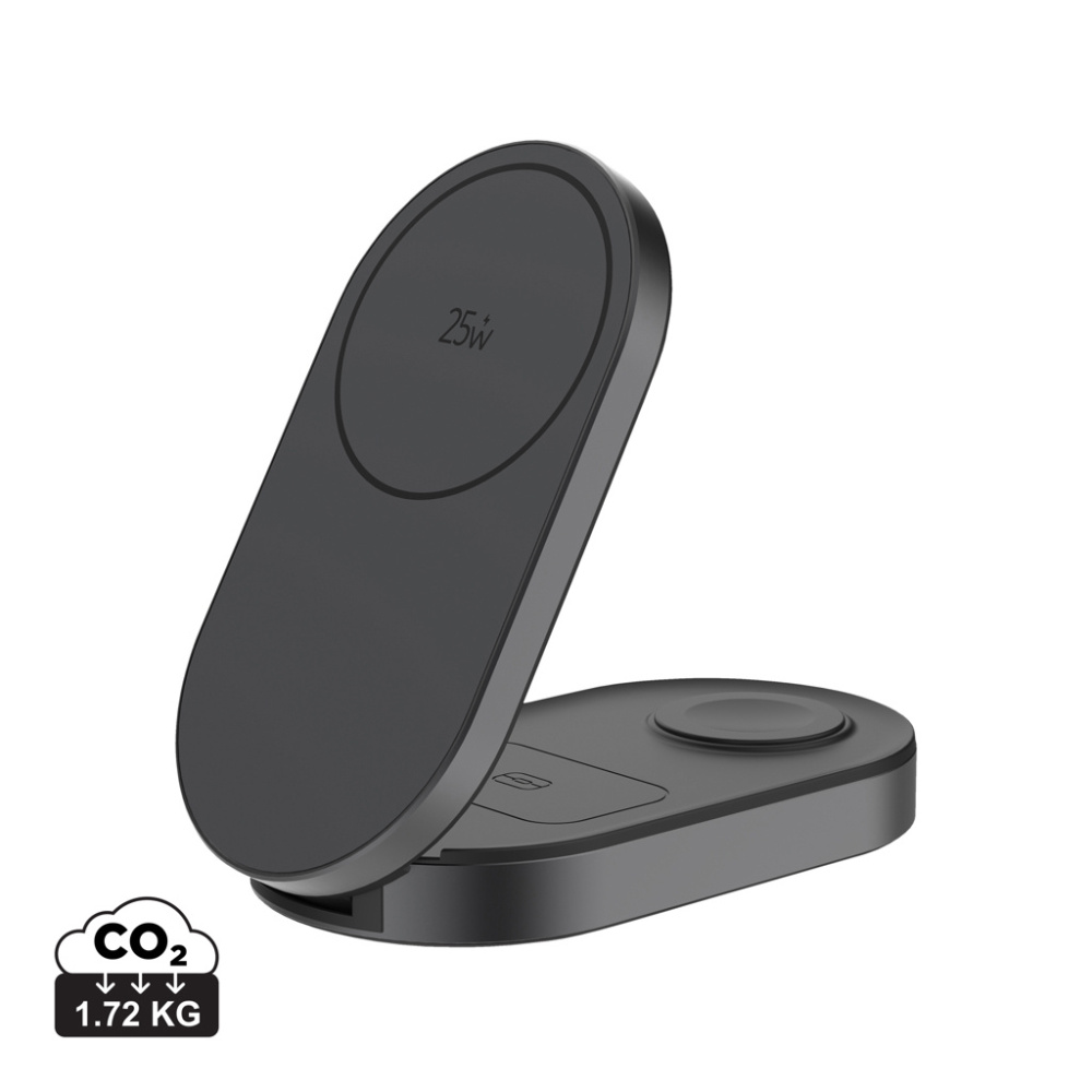 Logo trade promotional giveaway photo of: Quantum ultra-fast 3-in-1 25W Foldable Wireless Charger