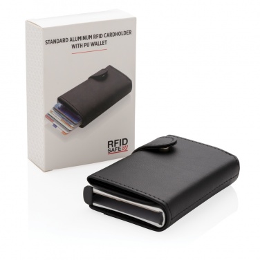 Logo trade firmakingituse pilt: Standardne alumiiniumist RFID kaardihoidja PU rahakotiga