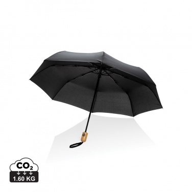 Logotrade reklaamtoote foto: 21" Impact AWARE™ RPET 190T bambusest automaatne avatav/sulgev vihmavari