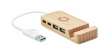 Logotrade reklaamkingi foto: Bambusest USB 4 pordiga jaotur