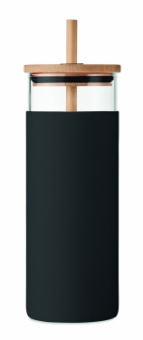 Logo trade firmakingi pilt: 450 ml bambusest kaane ja kõrrega joogitops