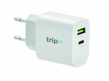 Logo trade reklaamkingitused foto: 18W 2 pordiga USB laadija EU pistik