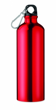 Logo trade reklaamkingituse pilt: Ühekordse seinaga 750 ml alumiiniumist pudel koos karabiiniga, kohandatava trükilahendusega