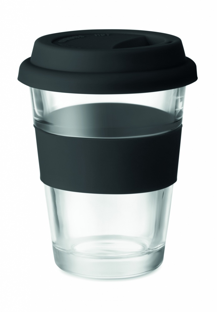 Logotrade reklaamkingi foto: Klaasist joogitops kaanega 350 ml