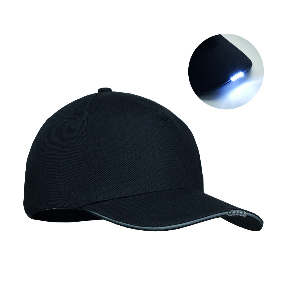 Logotrade reklaamkingi foto: LUZCAP 5 paneeliga LED puuvillane müts 220gr/m²