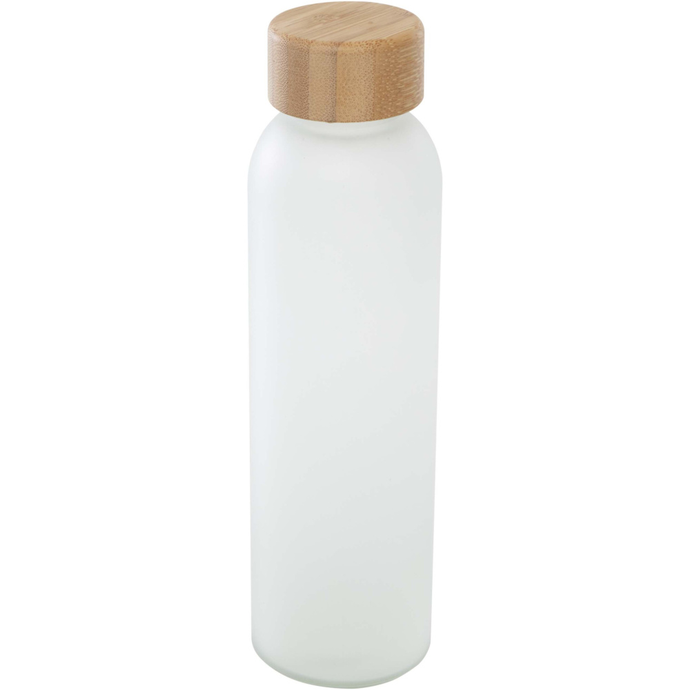 Logo trade firmakingi pilt: Lume 500 ml matt klaaspudel bambusest korgiga