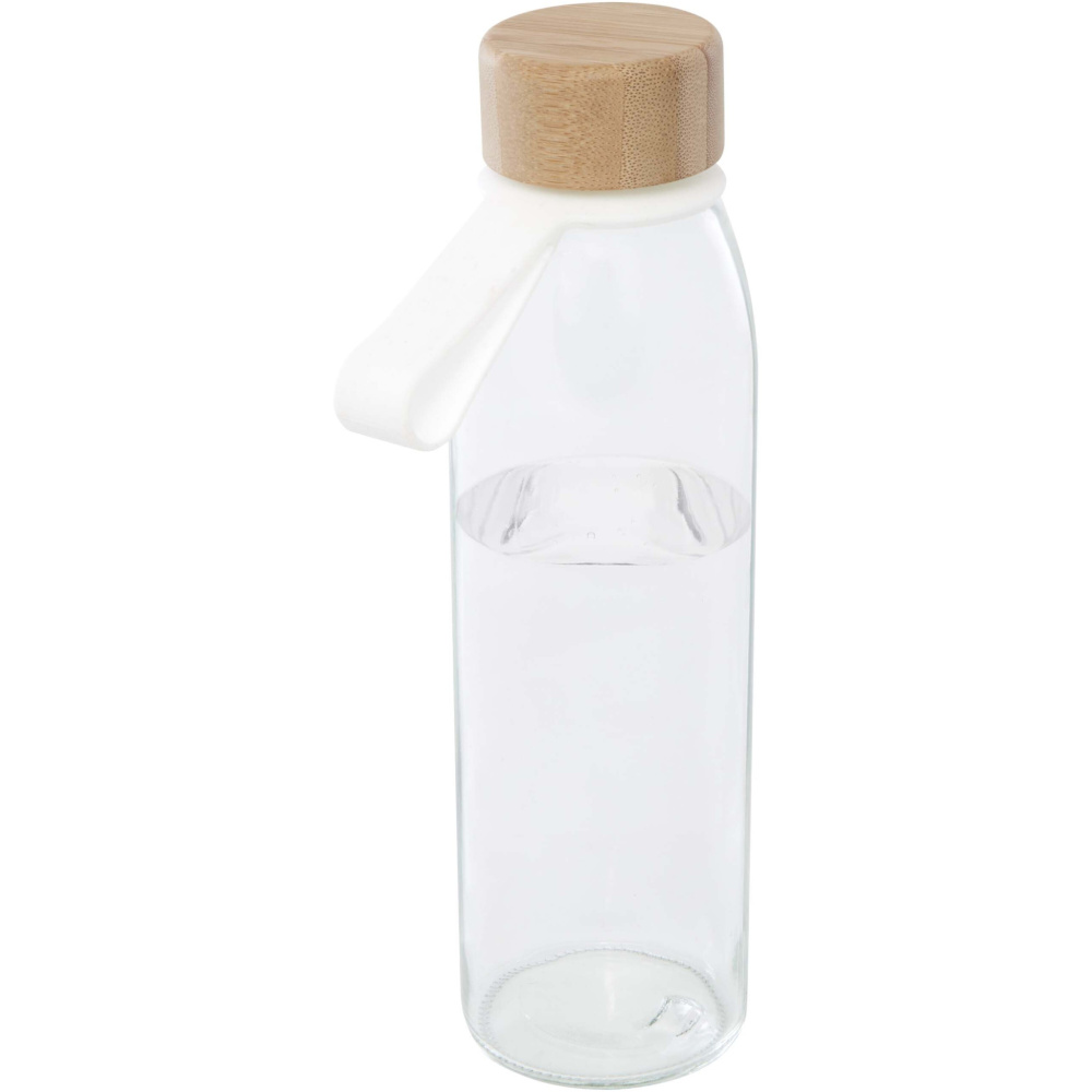 Logotrade ärikingid pilt: Porto 500 ml klaasist veepudel bambusest korgiga