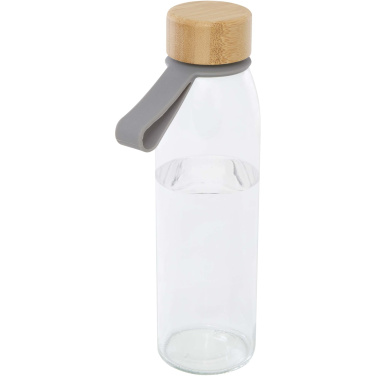 Logotrade firmakingi foto: Porto 500 ml klaasist veepudel bambusest korgiga