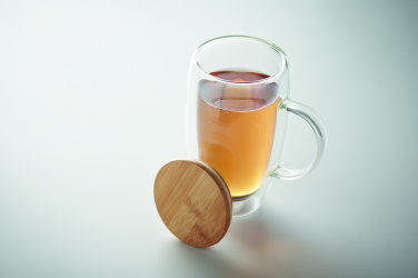 Logo trade firmakingid foto: Topeltseinaga klaasist kruus kaanega 450ml