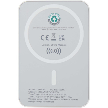 Logo trade ärikingid foto: Acrab 5000 mAh 15W magnetiline juhtmevaba varupatarei koos 20W PD-ga - valmistatud taaskasutatud plastist