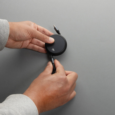 Logotrade reklaamkingitused pilt: Terra RCS alumiiniumist sissetõmmatav 240W 2-in-1 kaabel