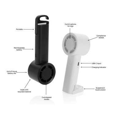 Logo trade meened foto: Twist RCS taaskasutatud plastist laetav kaasaskantav ventilaator