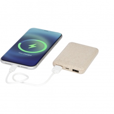 Logo trade liikelahja kuva: Asama-varavirtalähde, 5 000 mAh, vehnänolkea