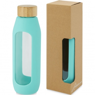 Logo trade mainostuotet tuotekuva: Tidan 600 ml:n borosilikaattilasipullo silikonisuojalla
