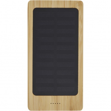 Logotrade liikelahja mainoslahja kuva: Alata aurinkokennoilla lataava 8000 mAh:n varavirtalähde bambusta