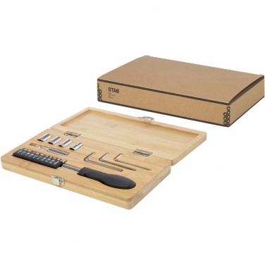 Logotrade liikelahja tuotekuva: Rivet 19-osainen bambusta / kierrätetystä muovista valmistettu työkalusetti