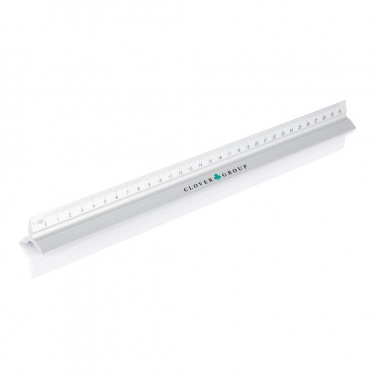 Logotrade liikelahja mainoslahja kuva: Alumiininen kolmikulmaviivoitin - 30 cm