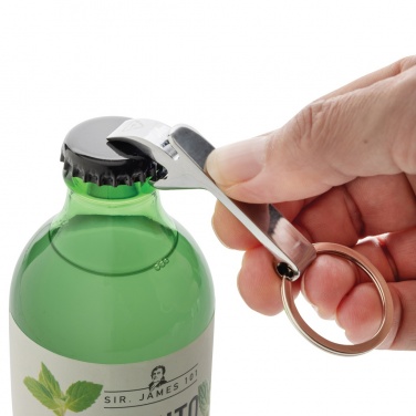 Logo trade mainoslahja ja liikelahja tuotekuva: Pullonavaaja-avaimenperä RCS kierrätettyä sinkkiseosta