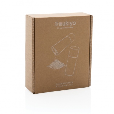 Logo trade liikelahja kuva: Ukiyo bambuinen suola- ja pippurimyllysetti
