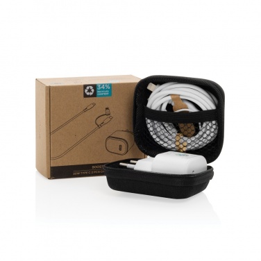 Logotrade mainostuotet kuva: Boost RCS kierrätetty PET 20W USB-C 2 kpl lataussetti