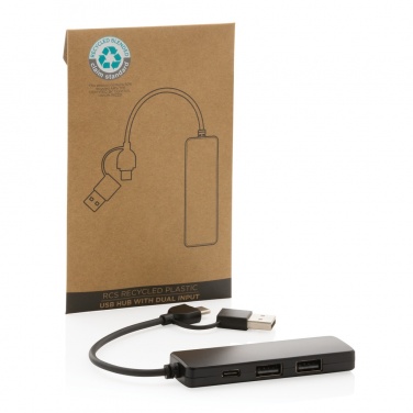 Logo trade mainostuotet tuotekuva: RCS USB hub tuplaliitännällä kierrätetystä muovista
