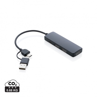 Logo trade liikelahjat mainoslahjat kuva: RCS USB hub tuplaliitännällä kierrätetystä muovista