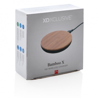 Logotrade mainoslahja ja liikelahja kuva: Langaton, 5 W:n Bamboo X -laturi