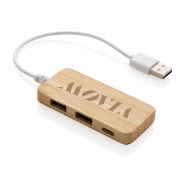 Logo trade liikelahjat mainoslahjat kuva: Bambuinen USB tyypin C hub