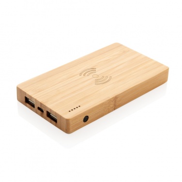 Logo trade liikelahja kuva: Bamboo 4000 mAh:n langaton 5W varavirtalähde
