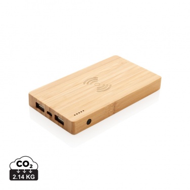 Logo trade liikelahjat mainoslahjat kuva: Bamboo 4000 mAh:n langaton 5W varavirtalähde