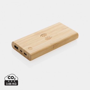 Logotrade mainostuote tuotekuva: 8000 mAh varavirtalähde bambusta